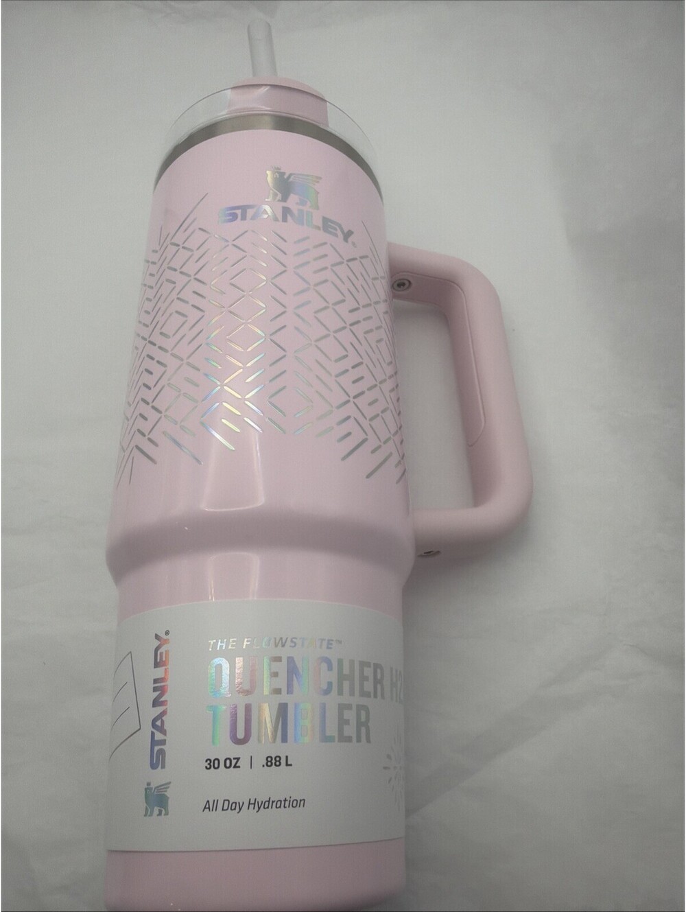 NEW Stanley Quencher H2.0 FlowState Tumbler 30oz Pink Icicle Gloss w/ Straw